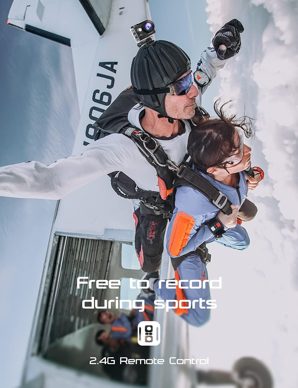 Apexcam Action Camera 4K Sports Camera 20MP 40M 170°Wide-Angle WiFi Waterproof Underwater Camera with 2.4G Remote Control 2 Batteries 2.0'' LCD Ultra HD Camera with Mounting Accessories Kit - Image 3