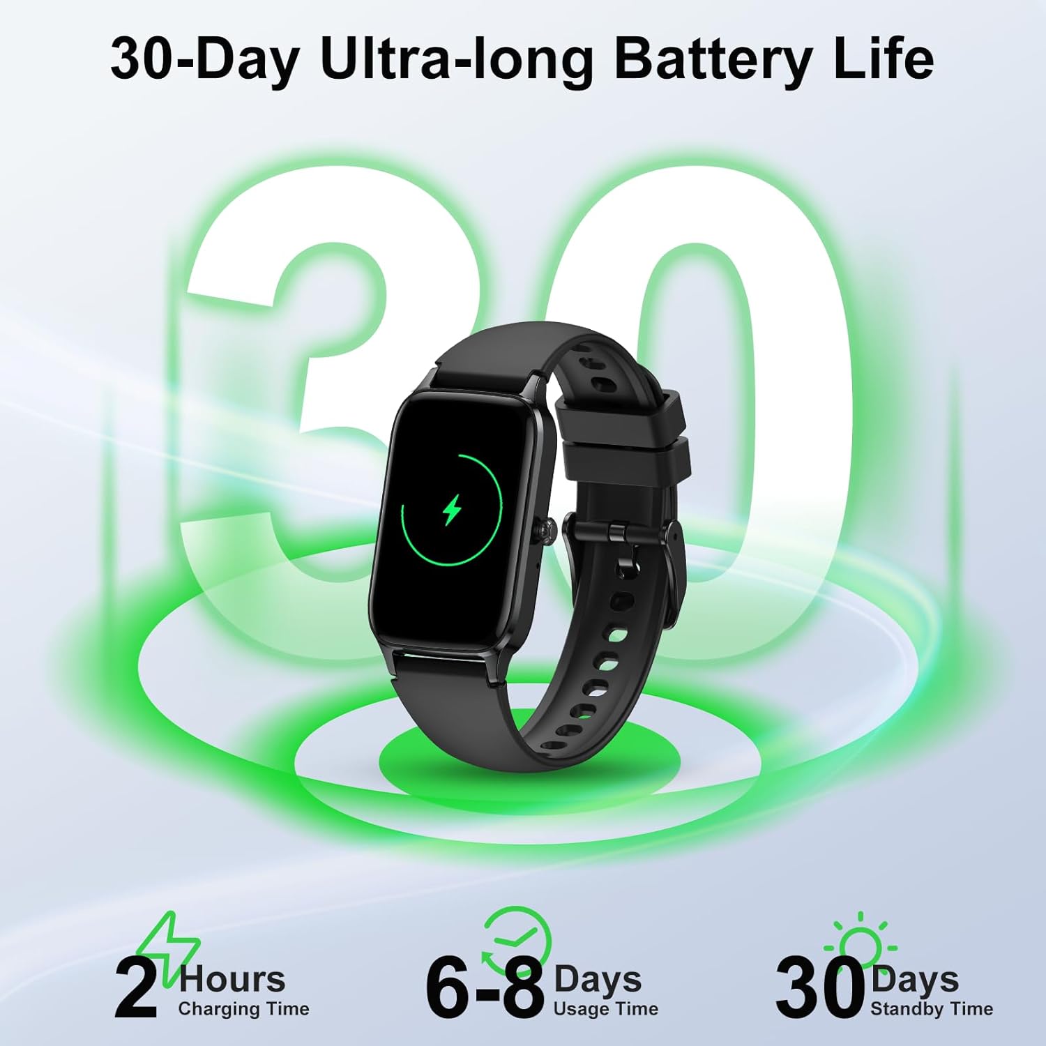 Smart Watch for Men Women, 1.57" Smartwatch (Answer/Make Call) , Fitness Tracker with 110+ Sport Modes, Heart Rate/Sleep Monitor, IP68 Waterproof, Bluetooth Calls, Smartwatches for Android iOS Black - Image 6